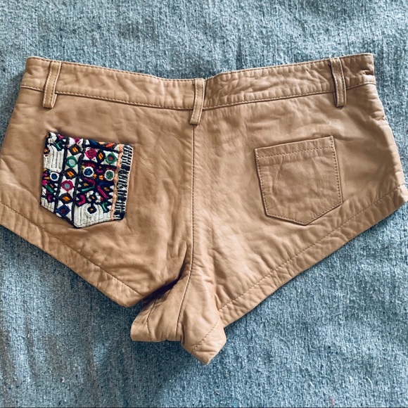 Spell & The Gypsy Festival Burning Man Coachella Embroidered Leather Shorts Boho - Picture 4 of 7